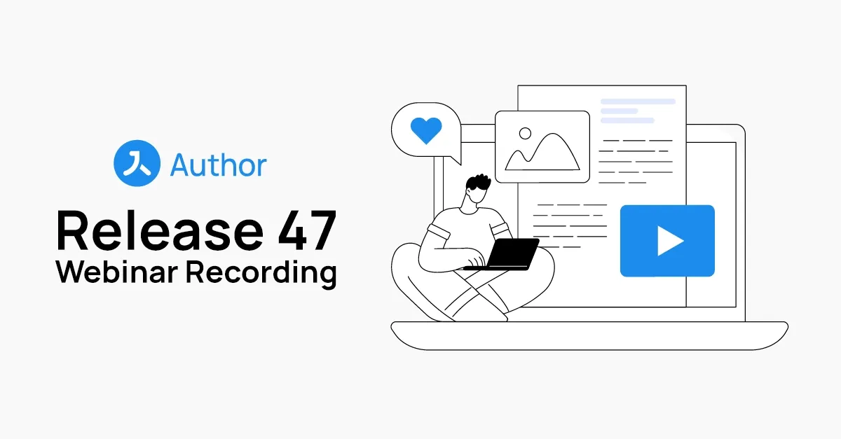 Author Release 47 Webinar Cover Image